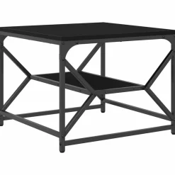 vidaXL Kaffeebord Svart Ek 51 x 50 x 40 cm Konstruerat trä och stål