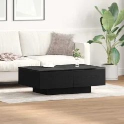 vidaXL Kaffeebord Svart Ek 90 x 60 x 31 cm Konstruerat trä