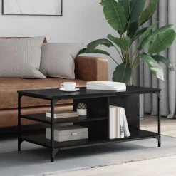 vidaXL Kaffeebord Svart Ek 100 x 50 x 45 cm Konstruerat trä