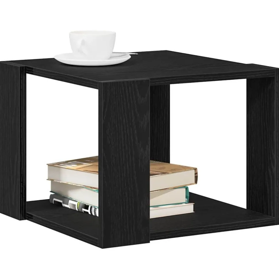 vidaXL Kaffeebord Svart Ek 40 x 40 x 30 cm Konstruerat trä