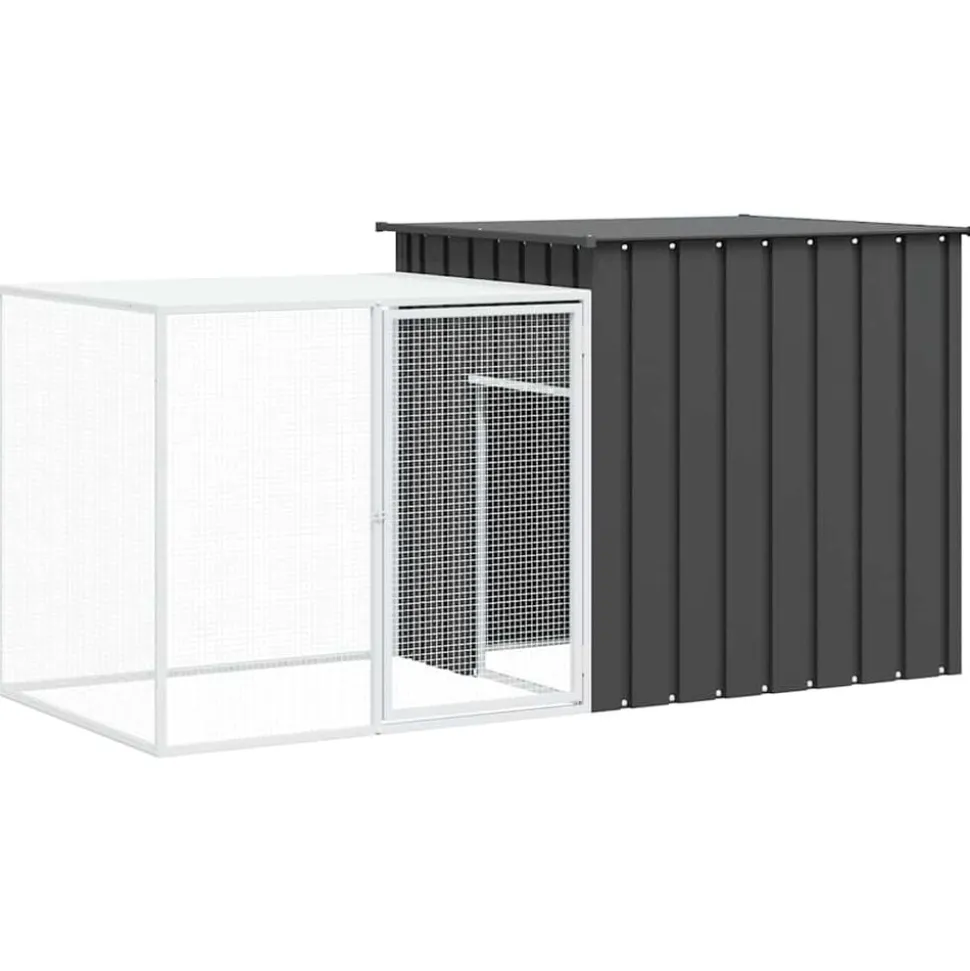 vidaXL Kaninbur antracit 200x91x100 cm galvaniserat stål