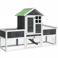 Best vidaXL Kaninbur 170x63x113 cm massiv furu Grå