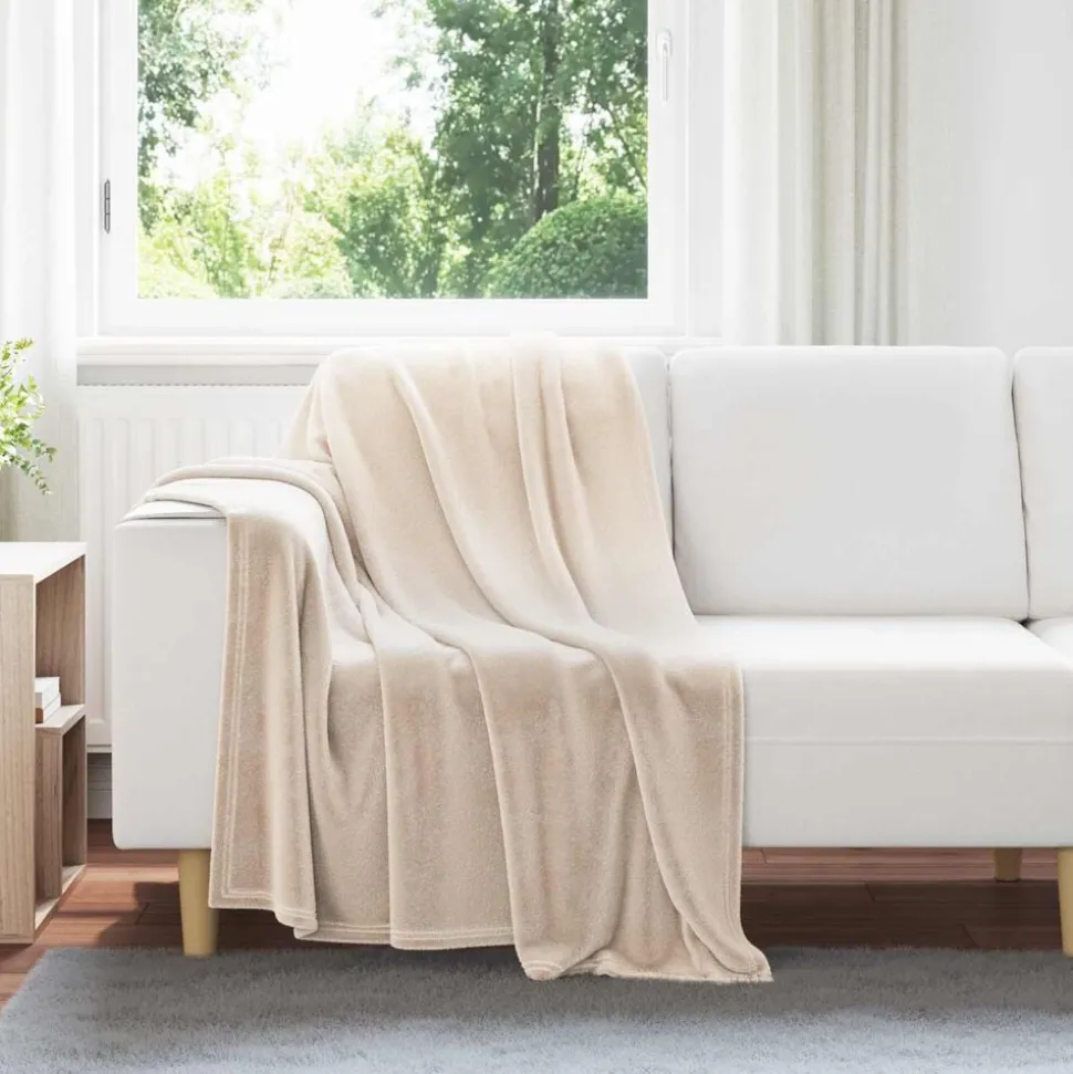 vidaXL Kastfilt Beige 130 x 150 cm Fleece