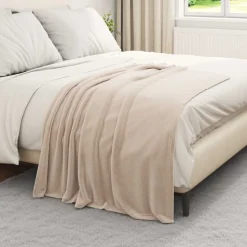 vidaXL Kastfilt Beige 130 x 150 cm Fleece