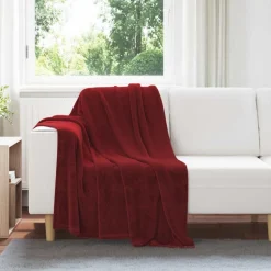 Clearance vidaXL Kastfilt Bordeaux Röd 130 x 150 cm Fleece Vinröd