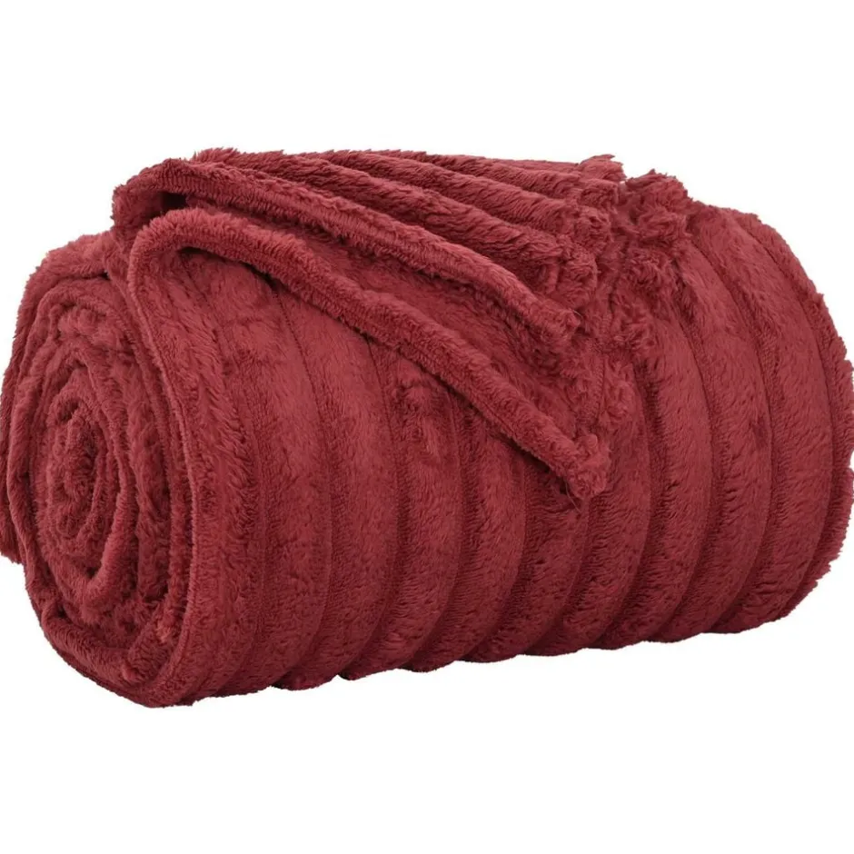 Discount vidaXL Kastfilt Bordeaux Röd 150 x 130 cm Fleece Vinröd