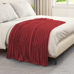 Discount vidaXL Kastfilt Bordeaux Röd 150 x 130 cm Fleece Vinröd