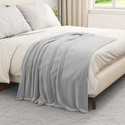 vidaXL Kastfilt Grå 130 x 150 cm Fleece