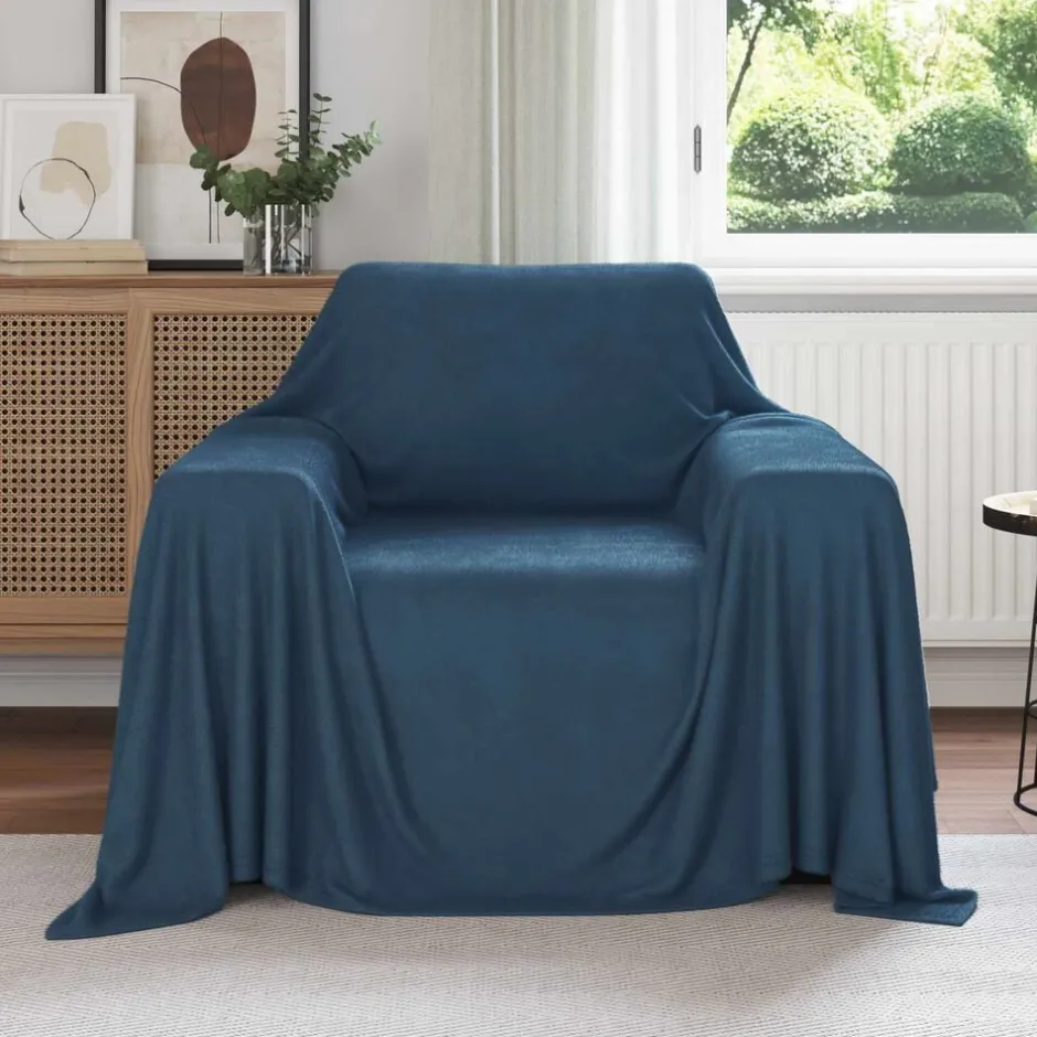 Discount vidaXL Kastfilt Mörkblå 210 x 140 cm Fleece Marinblå