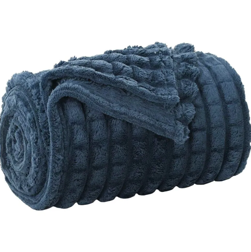 vidaXL Kastfilt Mörkblå 150 x 130 cm Fleece