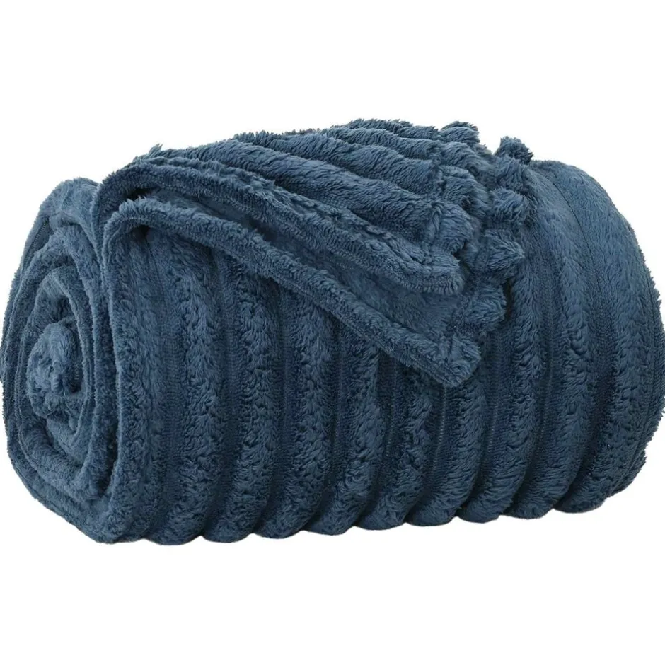 Online vidaXL Kastfilt Mörkblå 150 x 130 cm Fleece Marinblå