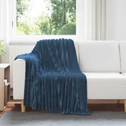 Online vidaXL Kastfilt Mörkblå 150 x 130 cm Fleece Marinblå