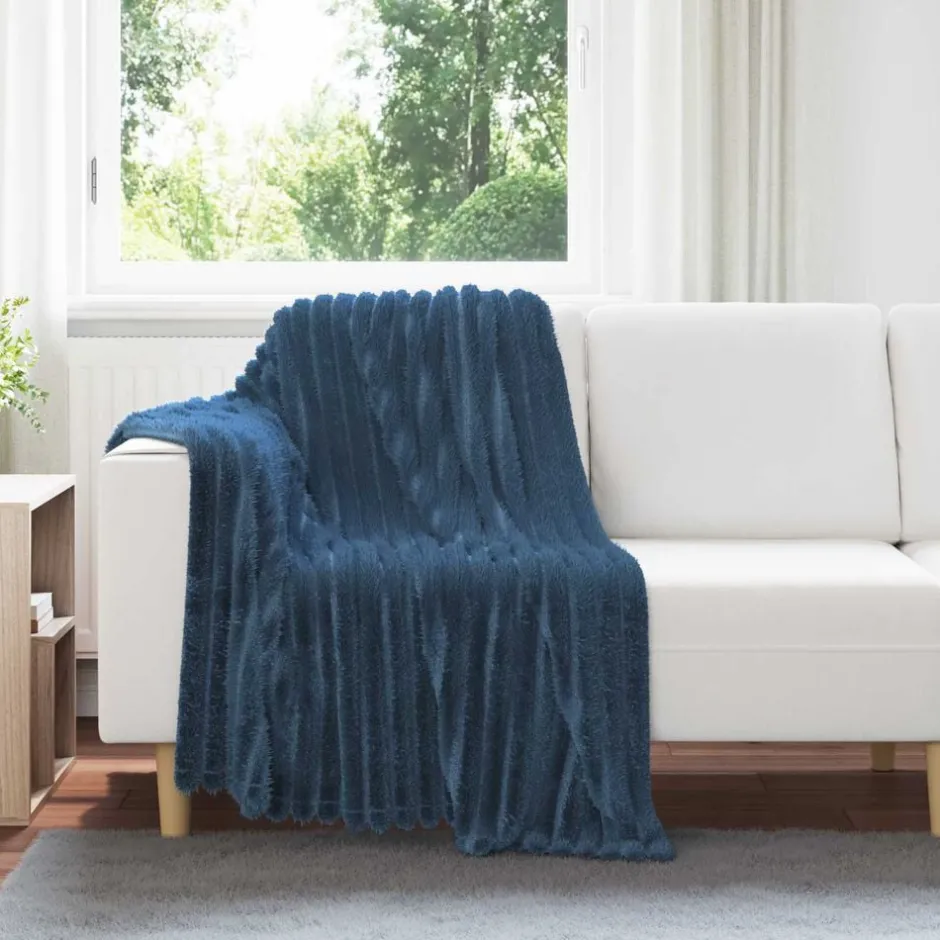 Online vidaXL Kastfilt Mörkblå 150 x 130 cm Fleece Marinblå