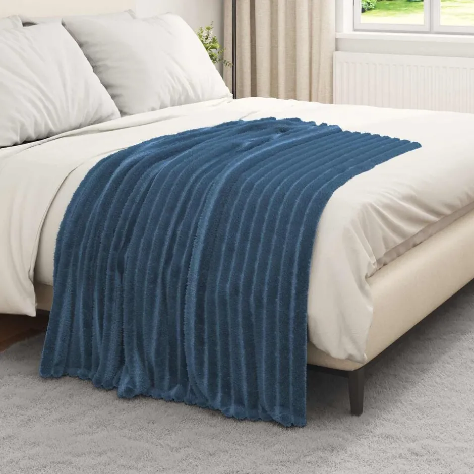 Online vidaXL Kastfilt Mörkblå 150 x 130 cm Fleece Marinblå