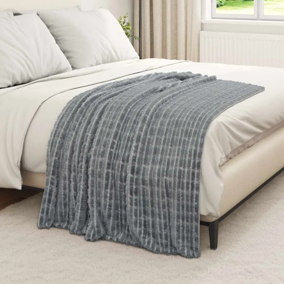 Sale vidaXL Kastfilt 150 x 130 cm Fleece Mörkgrå