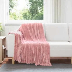 vidaXL Kastfilt Rosa 150 x 130 cm Fleece