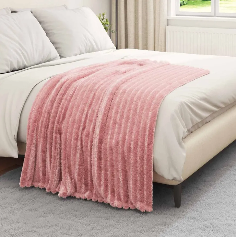 vidaXL Kastfilt Rosa 150 x 130 cm Fleece