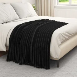 Hot vidaXL Kastfilt 150 x 130 cm Fleece Svart