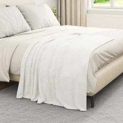 Best vidaXL Kastfilt 130 x 150 cm Fleece Vit