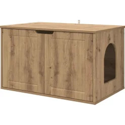Clearance vidaXL Katt hus 85 x 55 x 50,5 cm Konstruerat trä artisan ek