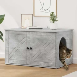 Sale vidaXL Katt hus Betong 85 x 55 x 50 cm Konstruerat trä Betonggrå