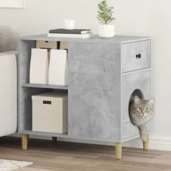 vidaXL Katt hus Betong 72 x 42,5 x 70 cm Konstruerat trä