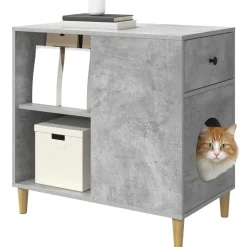 vidaXL Katt hus Betong 72 x 42,5 x 70 cm Konstruerat trä