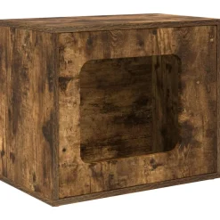 vidaXL Katt hus Rökt ek 51 x 30 x 42,5 cm Konstruerat trä