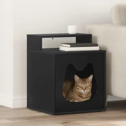 Sale vidaXL Katt hus 42,5 x 40 x 53,5 cm Konstruerat trä Svart