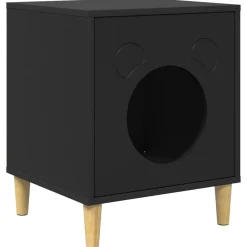 Clearance vidaXL Katt hus 42,5 x 40 x 53 cm Konstruerat trä Svart