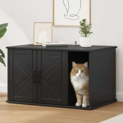vidaXL Katt hus Svart 85 x 55 x 50 cm Konstruerat trä