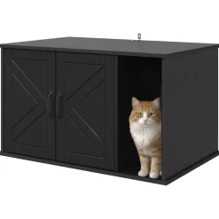vidaXL Katt hus Svart 85 x 55 x 50 cm Konstruerat trä