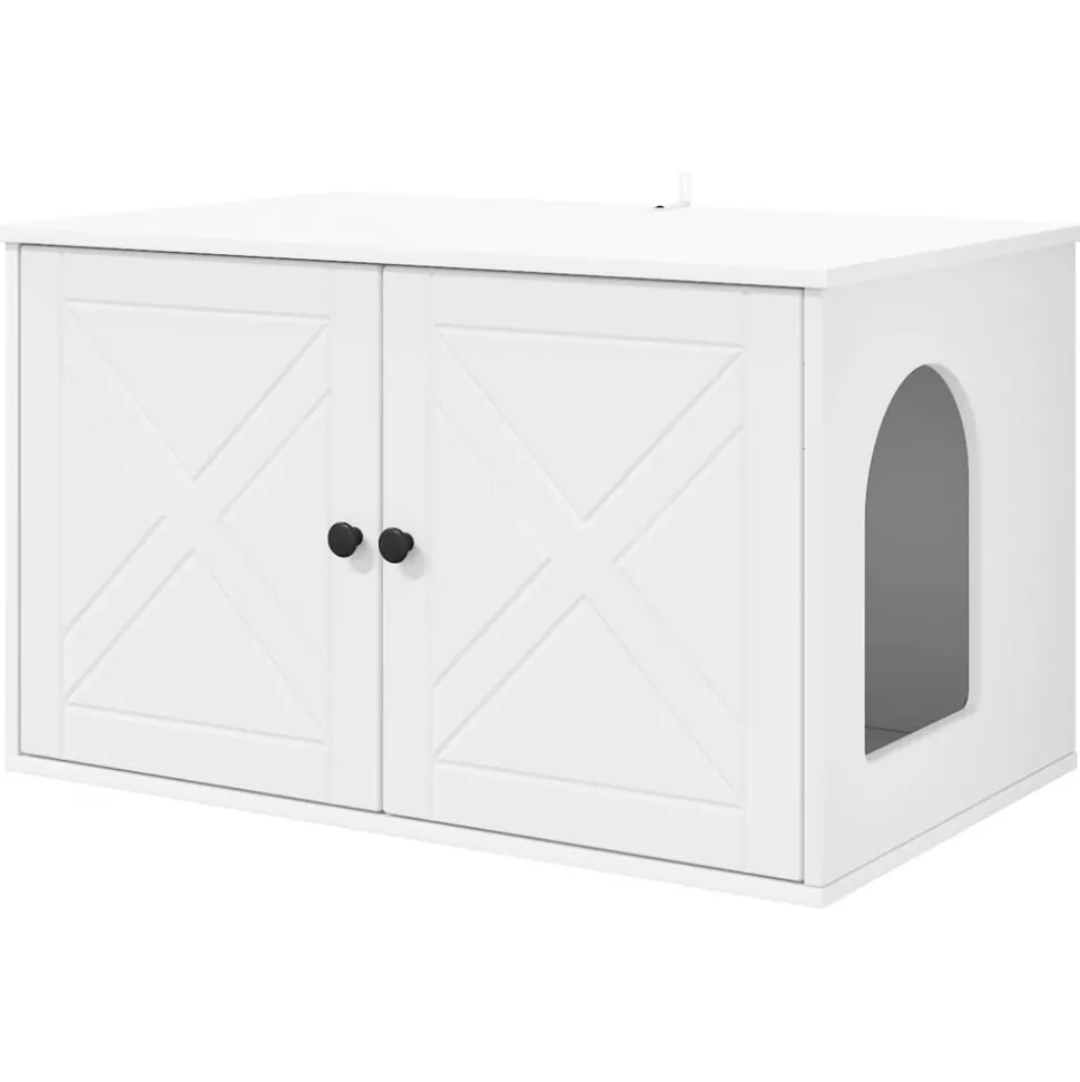 vidaXL Katt hus Vit 85 x 55 x 50,5 cm Konstruerat trä