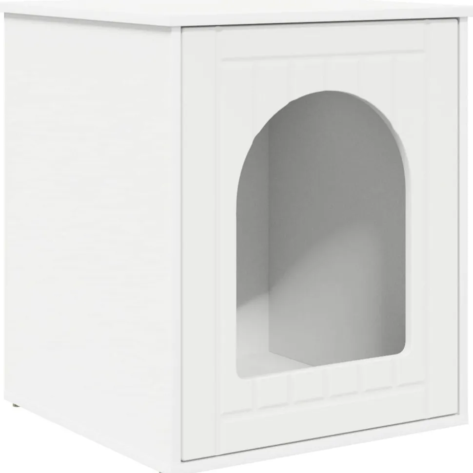 vidaXL Katt hus Vit 53 x 52 x 62 cm Konstruerat trä