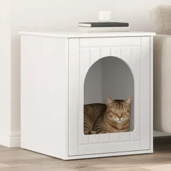 vidaXL Katt hus Vit 53 x 52 x 62 cm Konstruerat trä