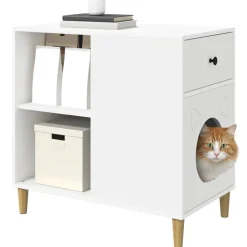 vidaXL Katt hus Vit 72 x 42,5 x 70 cm Konstruerat trä
