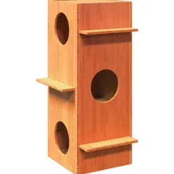 vidaXL Katthus vaxbrun 43x43x90 cm massiv furu