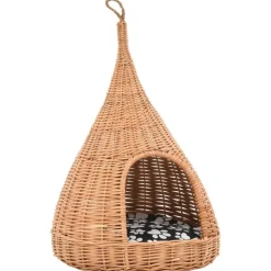 vidaXL Kattkoja med dyna 40x60 cm naturlig pil tipi