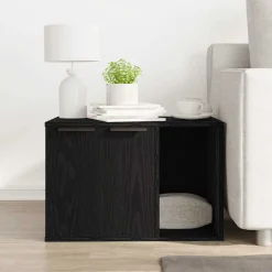 Outlet vidaXL Kattlåda 60x40x40 cm konstruerat trä Svart ek