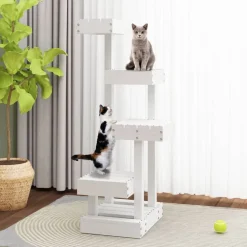 vidaXL Kattmöbel vit 45,5x49x103 cm massiv furu