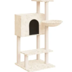 vidaXL Katträd med klöspelare sisal gräddvit 142 cm