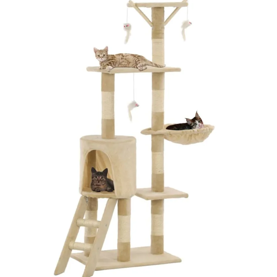 Discount vidaXL Katträd med klöspelare i sisal 138 cm Beige