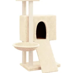 Outlet vidaXL Katträd med klöspelare sisal gräddvit 96 cm Kräm