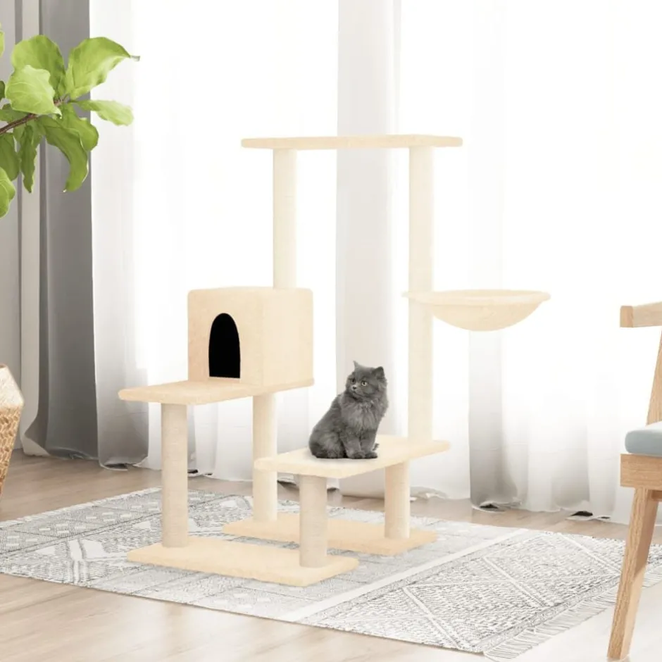 Clearance vidaXL Katträd med klöspelare sisal gräddvit 94,5 cm Kräm
