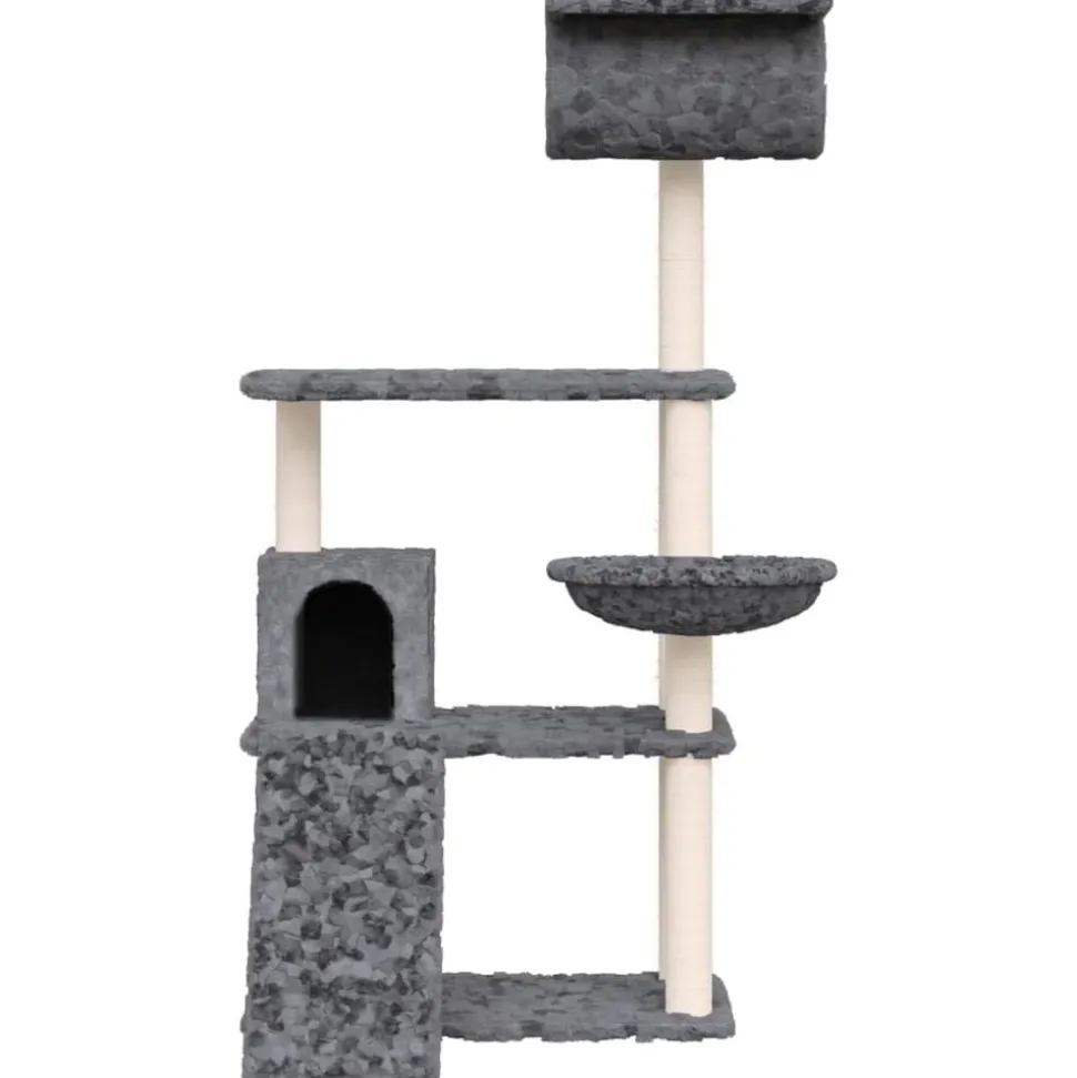 vidaXL Katträd med klöspelare i sisal mörkgrå 131 cm