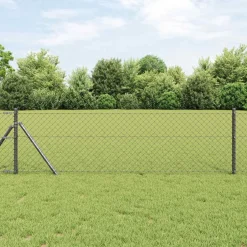 Discount vidaXL Kedjelänk Stängsel 10 x 0,8 m Stål Grå