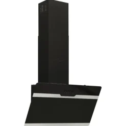vidaXL Köksfläkt 60 cm stål och härdat glas svart