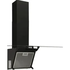 vidaXL Köksfläkt 60 cm stål och härdat glas svart