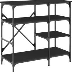 vidaXL Kökshylla svart 90x40x84 cm konstruerat trä och metall