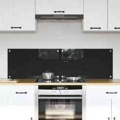 vidaXL Köksskydd 2 pcs Svart 70 x 40 cm härdat glas